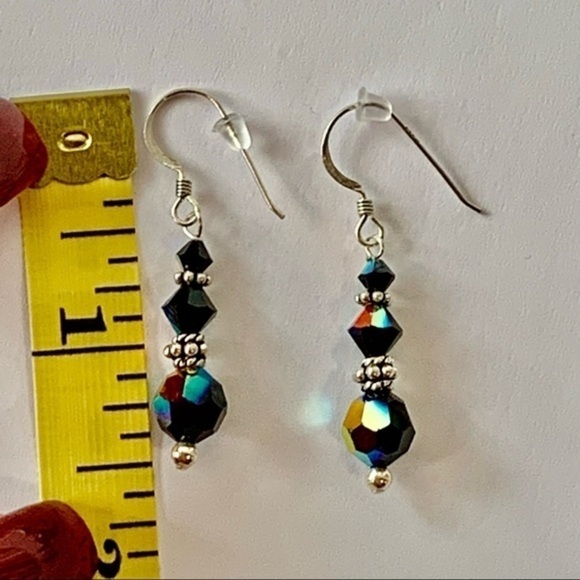 Sterling silver ear wire AB faceted color changing crystal beads - Picture 5 of 6